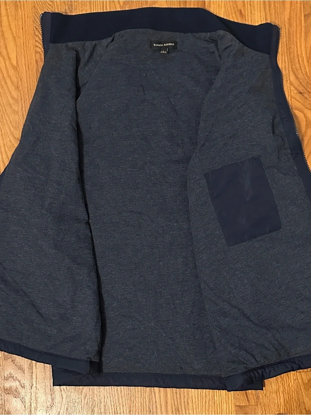 Men’s Banana Republic Quilted Full-Zip Vest Size Large Navy Blue NWOT